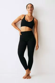 Бесшовные спортивные тайтсы drymove H&M, черный