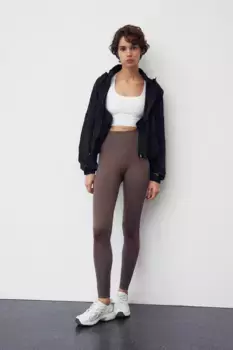 Бесшовные спортивные тайтсы drymove shaping H&M, коричневый