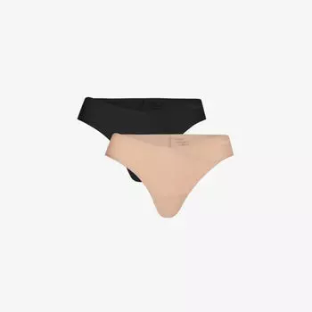 Бесшовные стринги из эластичной ткани с высокой посадкой, набор из пяти штук Underdays, черный