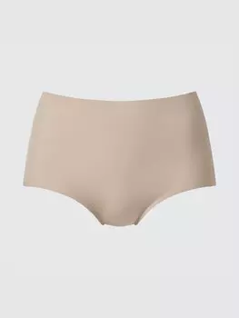 Бесшовные трусы airism высокая посадка Uniqlo, бежевый