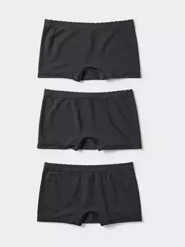 Бесшовные трусы для девочек Airism 3 пары Uniqlo, цвет 09 черный