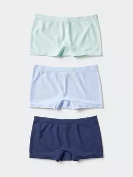 Бесшовные трусы для девочек Airism 3 пары Uniqlo, цвет 50 зеленый