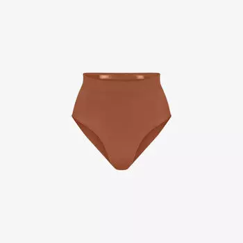 Бесшовные трусы Sculpt из эластичной ткани с высокой посадкой Skims, бронзовый