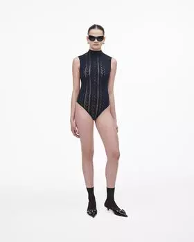 Бесшовный боди с монограммой Marc Jacobs, черный