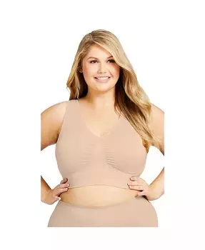 Бесшовный бюстгальтер без косточек больших размеров AVENUE, бежевый