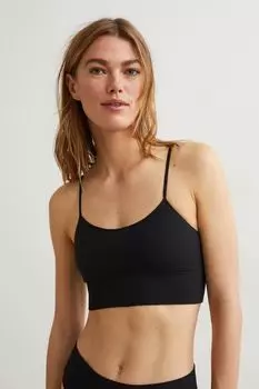 Бесшовный бюстгальтер без косточек H&M, черный