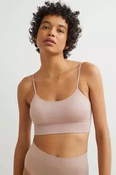 Бесшовный бюстгальтер без косточек H&amp;M, пудрово-розовый
