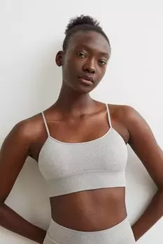 Бесшовный бюстгальтер без косточек H&amp;M, светло-серый