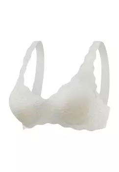 Бесшовный бюстгальтер без косточек Perfect Basics с зубцами для женщин LASCANA, цвет Cream