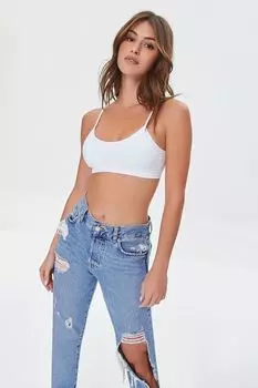 Бесшовный бюстгальтер без подкладок Forever 21, белый