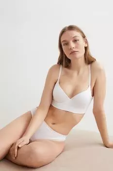 Бесшовный бюстгальтер пуш-ап H&amp;M, белый