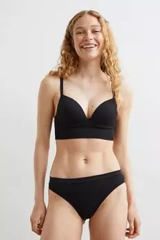 Бесшовный бюстгальтер пуш-ап H&M, черный