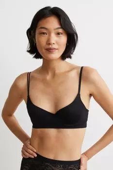 Бесшовный бюстгальтер пуш-ап H&amp;M, черный