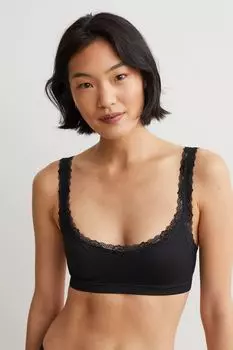 Бесшовный бюстгальтер пуш-ап H&M, черный