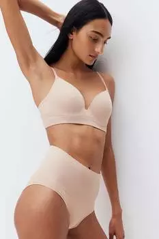 Бесшовный бюстгальтер пуш-ап H&M, бежевый