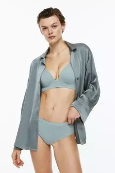 Бесшовный бюстгальтер пуш-ап из джерси H&amp;M, светло-бирюзовый