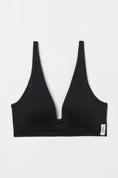 Бесшовный бюстгальтер пуш-ап из микрофибры H&amp;M, черный