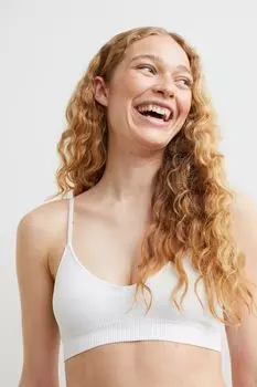Бесшовный бюстгальтер с подкладками H&amp;M, белый