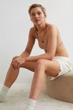 Бесшовный бюстгальтер с подкладками H&amp;M, бежево-розовый