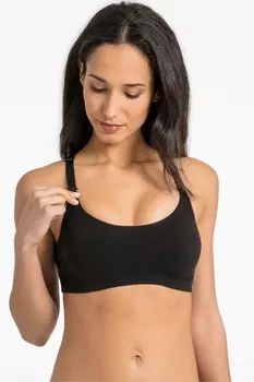 Бесшовный бюстгальтер с высоким содержанием хлопка для беременных и кормящих женщин Jojo Maman Bb, черный