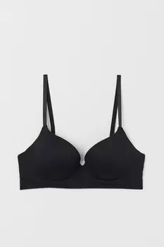 Бесшовный бюстгальтер суперпуш-ап H&M, черный