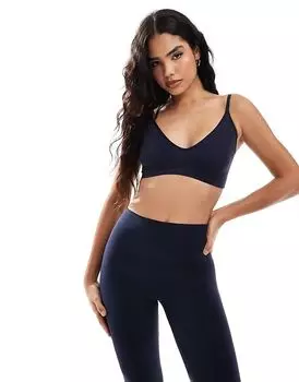 Бесшовный бюстгальтер Vero Moda Deep Navy с V-образным вырезом (часть комплекта)
