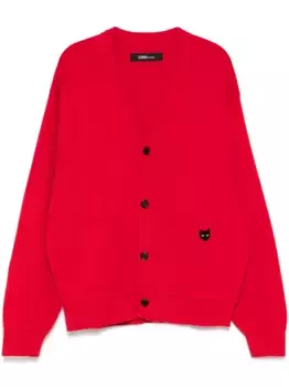 Бесшовный кардиган с эмблемой ZZERO BY SONGZIO, красный