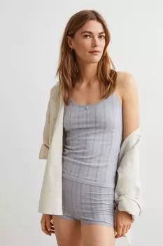 Бесшовный комплект из двух предметов из ажурного трикотажа H&amp;M, серый меланж