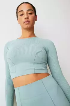 Бесшовный кроп-топ от drymove H&M, зеленый