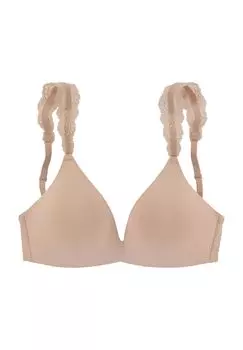 Бесшовный кружевной бюстгальтер пуш-ап без косточек для женщин LASCANA, цвет Toffee