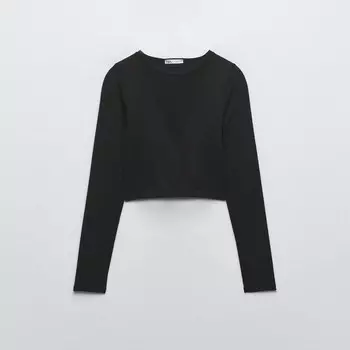 Бесшовный лонгслив Zara Seamless Matching, черный