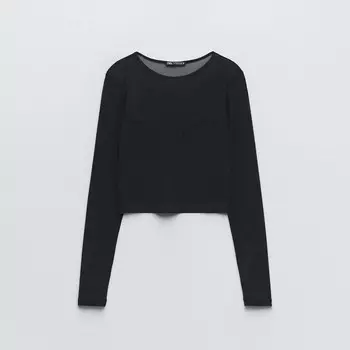 Бесшовный лонгслив Zara Seamless Matching, черный
