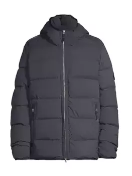 Бесшовный настоящий пуховик Stone Island, синий