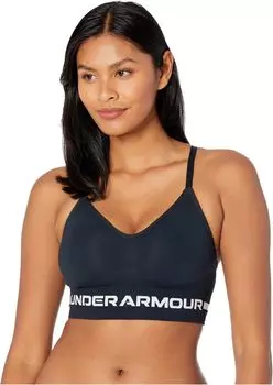 Бесшовный низкий длинный бюстгальтер Under Armour, цвет Black/Halo Gray