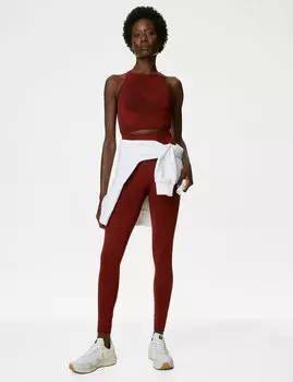 Бесшовный приталенный укороченный топ с овальным вырезом Goodmove