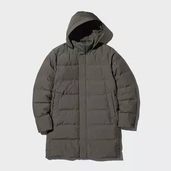 Бесшовный пуховик UNIQLO, оливково-зеленый