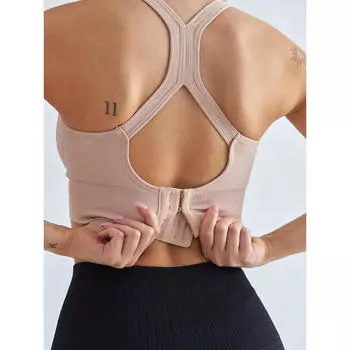 Бесшовный регулируемый спортивный бюстгальтер для фитнеса BESHAPED, цвет rosa