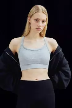 Бесшовный спортивный бюстгальтер Drymove средней поддержки H&M, серый