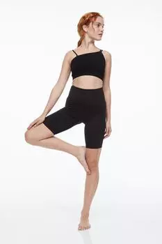 Бесшовный спортивный бюстгальтер H&amp;M, черный