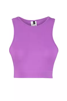 Бесшовный спортивный бюстгальтер в рубчик лавандового цвета с легкой поддержкой/формующим элементом Trendyol, фиолетовый