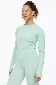 Бесшовный спортивный топ DryMove H&amp;M, мятно-зеленый