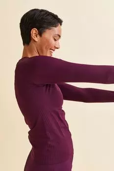 Бесшовный спортивный топ DryMove H&amp;M, слива пурпурная