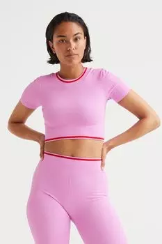 Бесшовный спортивный топ H&amp;M, розовый