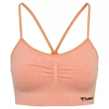 Бесшовный спортивный топ Hummel Scrunch, оранжевый