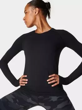 Бесшовная кофта Sweaty Betty Athlete с длинными рукавами, черный