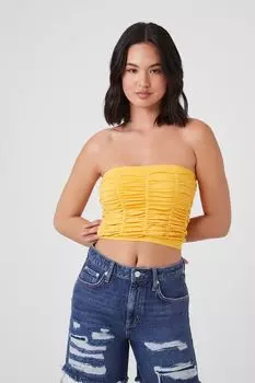 Бесшовный топ без рукавов со сборками Forever 21