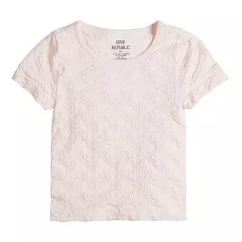 Бесшовный топ Pink Republic с короткими рукавами и цветочным принтом для девочек 6–20 лет, стандартного и большого размера, цвет Pink Marshmallow