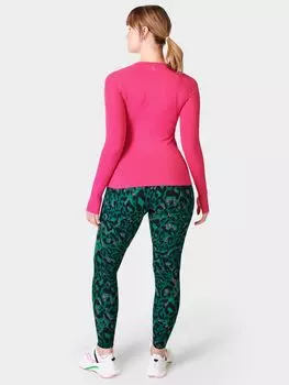 Бесшовный топ с длинными рукавами Athlete Sweaty Betty, панк розовый