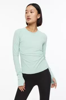 Бесшовный тренировочный топ Slim Fit H&amp;M, мятно-зеленый