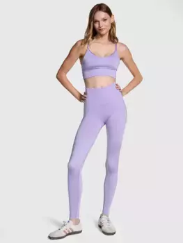 Бесшовный удлиненный атласный спортивный бюстгальтер Pink, сиреневый